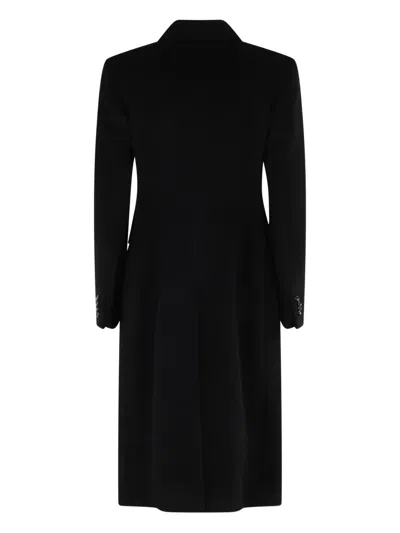 Tagliatore Double-breasted Jacket With Structured Shoulders And Flap Pockets In Black