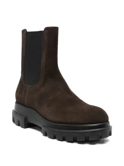 Agl Attilio Giusti Leombruni 40mm Elastic-panel Round-toe Boots In Brown