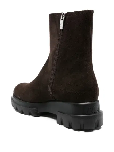 Agl Attilio Giusti Leombruni 40mm Elastic-panel Round-toe Boots In Brown