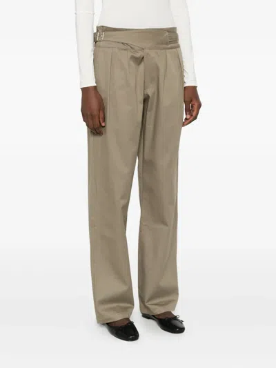 Gimaguas Pleated Belted Trousers In Green