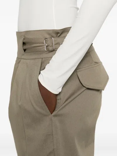 Gimaguas Pleated Belted Trousers In Green