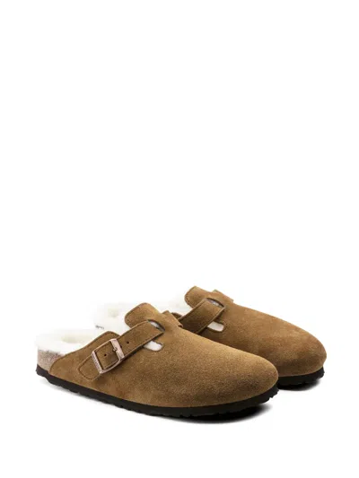 Birkenstock Mink Suede Leather Boston Mule In Multi