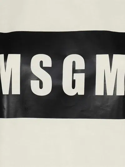 Msgm Logo-print Cotton T-shirt In White