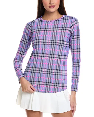 Ibkul Judith Long Sleeve Mock Neck Top In Purple