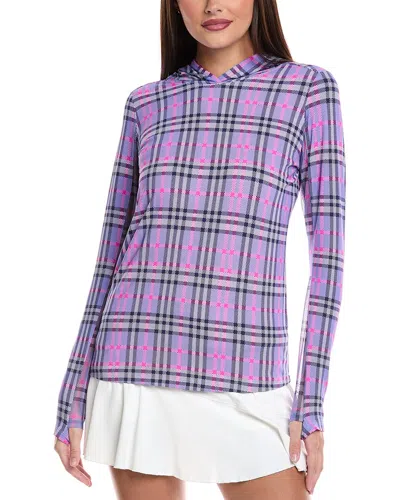 Ibkul Judith Long Sleeve Mock Neck Top In Purple