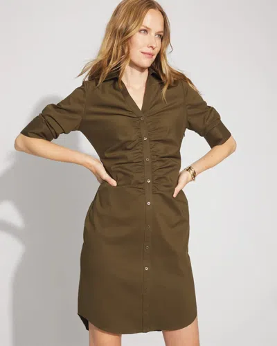 White House Black Market Ruched Shirt Dress