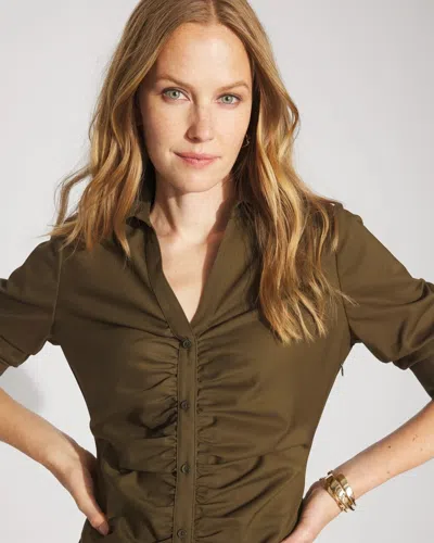 White House Black Market Ruched Shirt Dress