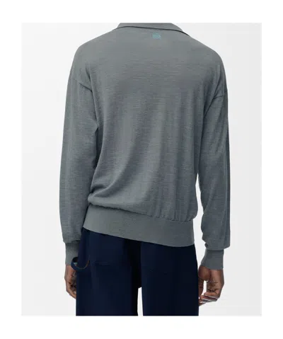 Loewe Polo Sweater In Wool In Gray