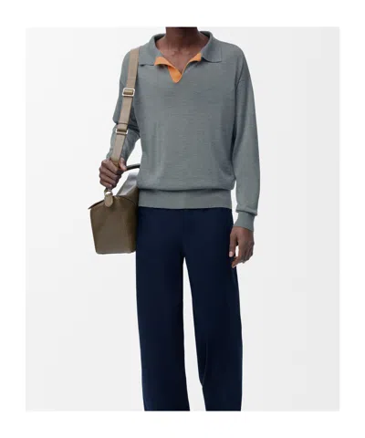 Loewe Polo Sweater In Wool In Gray