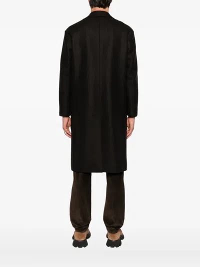 Harris Wharf London Tailored Long Coat With Classic Lapel In Brown