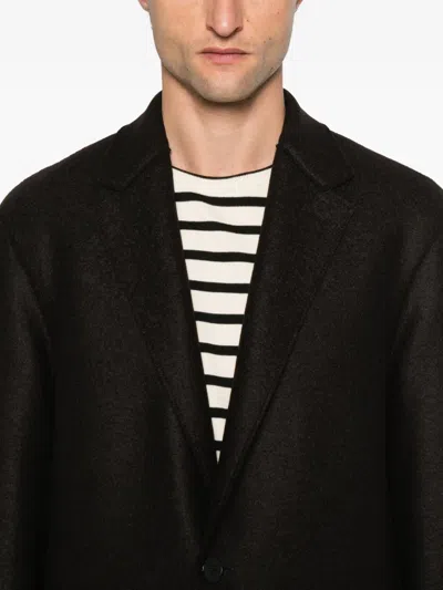 Harris Wharf London Tailored Long Coat With Classic Lapel In Brown