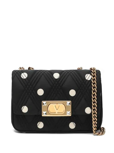 Valentino Quilted Bag With Chain Strap And Studded Rivets In Black