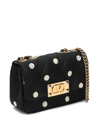Valentino Quilted Bag With Chain Strap And Studded Rivets In Black