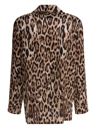 Sleep No More Leopard Print Silk Shirt In Animal Print