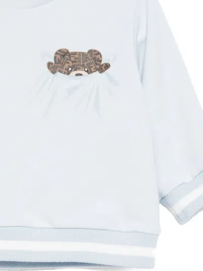 Fendi Teddy-pocket Sweatshirt In Blue
