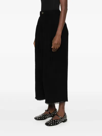 Uma Wang Wool Blend Bermuda Shorts Featuring Pockets In Black