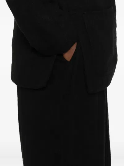 Uma Wang Wool Blend Bermuda Shorts Featuring Pockets In Black