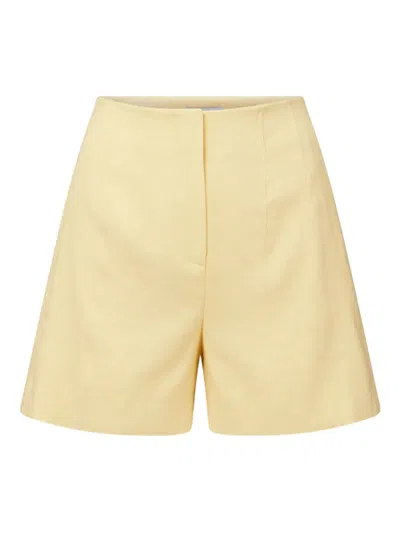 Veronica Beard Brit Stretch-linen Short In Chamomile In Yellow
