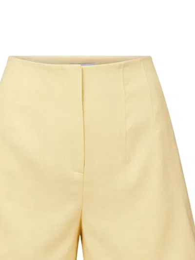 Veronica Beard Brit Stretch-linen Short In Chamomile In Yellow