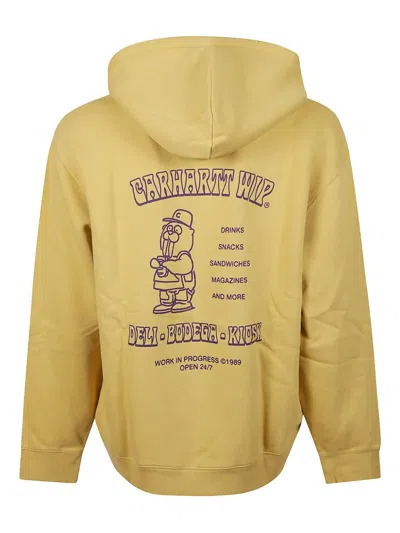 Carhartt Sandwich Logo Hoodie In Yellow