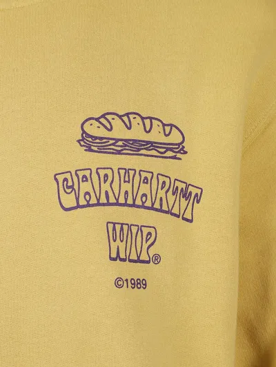 Carhartt Sandwich Logo Hoodie In Yellow