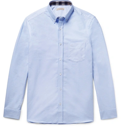 Burberry Slim-fit Button-down Collar Cotton Oxford Shirt In Blue