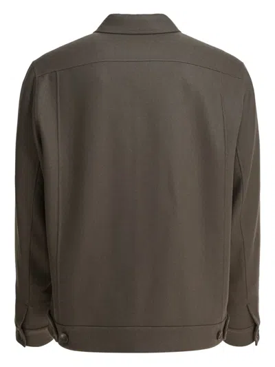 Vince Wool-blend Patch Pocket Overshirt In Gray