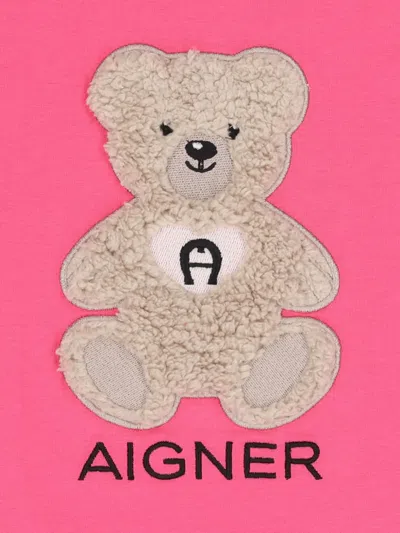 Aigner Teddy-bear Logo T-shirt In Pink