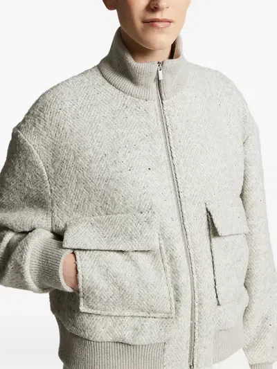 人字斜纹图案飞行员夹克