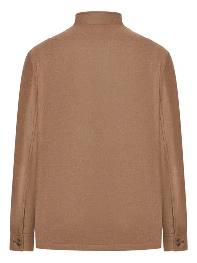 Tagliatore Wool Jacket In Brown