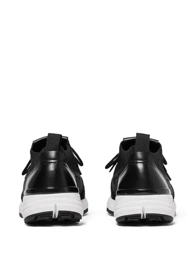 Scarosso Robbie Knitted Lace-up Sneakers In Black