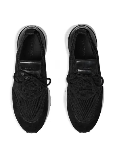 Scarosso Robbie Knitted Lace-up Sneakers In Black