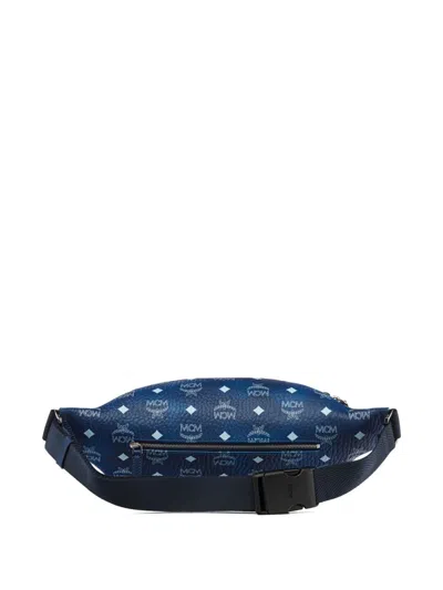 Mcm Belt Bags With Adjustable Strap And Front Pocket In Blue