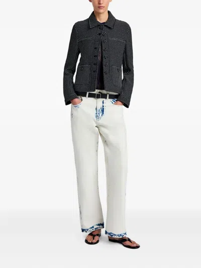 Proenza Schouler White Label Dot-pattern Pocket Jacket In Black