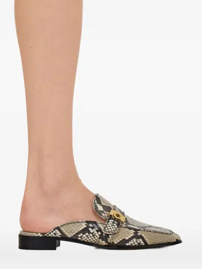 Ferragamo Mavira Snake-embossed Leather Mule In White