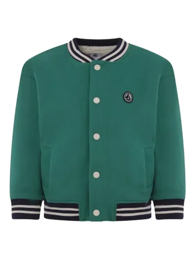 搭扣罗纹边饰飞行员夹克