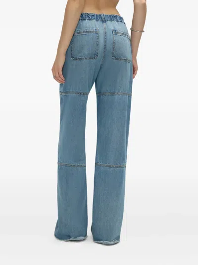 Re/done Beach Panelled Drawstring Jeans In Blue