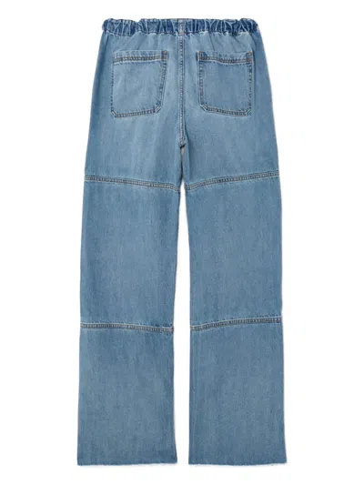 Re/done Beach Panelled Drawstring Jeans In Blue