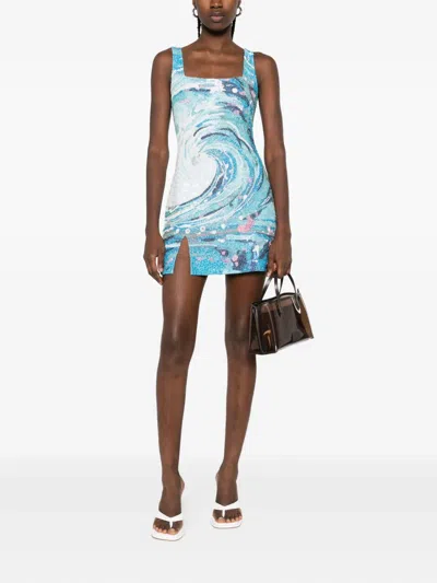 LE SABLE 潮汐波浪亮片迷你连衣裙