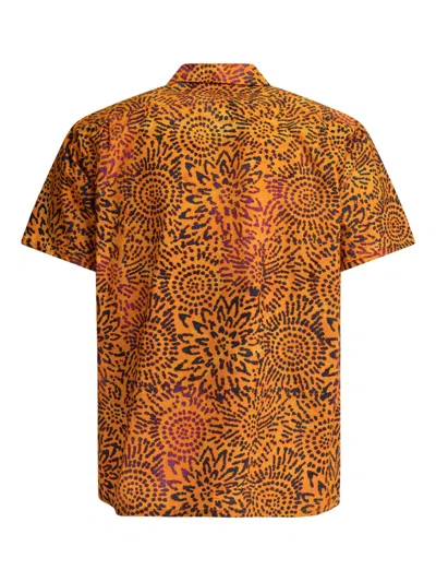 Beams Floral-print Pocket Shirt In Orange