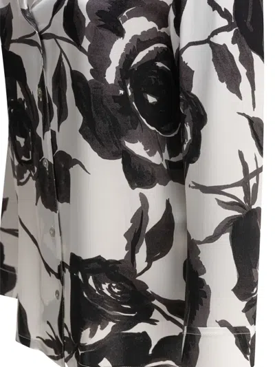 Sleep No More Silk Shirt With Bold Floral Print In Multi