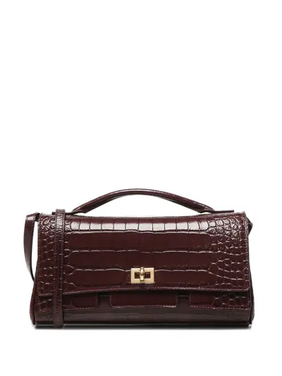 Balenciaga Bel Air Flap Leather Top-handle Bag In Burgundy