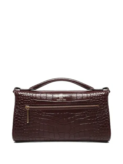 Balenciaga Bel Air Flap Leather Top-handle Bag In Burgundy