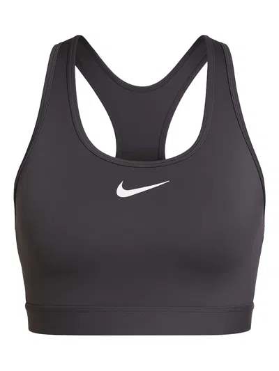 Nike Dri-fit Swoosh Women's High-support Non-padded Adjustable Sports Bra In Black