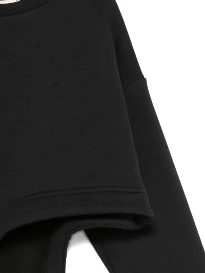 Douuod Cut-out Long-sleeve Sweatshirt In Black