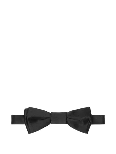 Versace Satin Bow Tie In Black