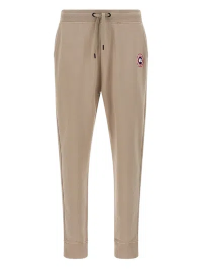 Canada Goose Cotton Track-pants With Ribbed Cuffs In Gray