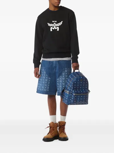 Mcm Stark Side Studs Backpack In Blue