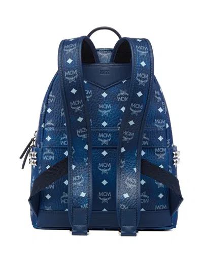 Mcm Stark Side Studs Backpack In Blue