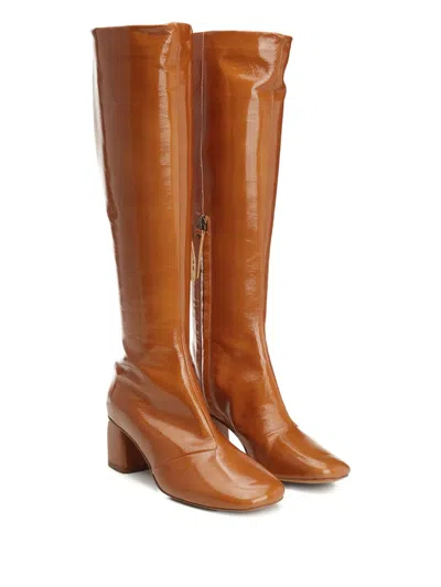 Forte Forte Knee-high Block-heel Boots In Brown